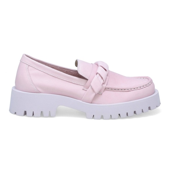 Miz Mooz Leather Vicky Pink Lilac  Chunky Platform Lug Loafers size 36 US 5.5-6 - Picture 1 of 10